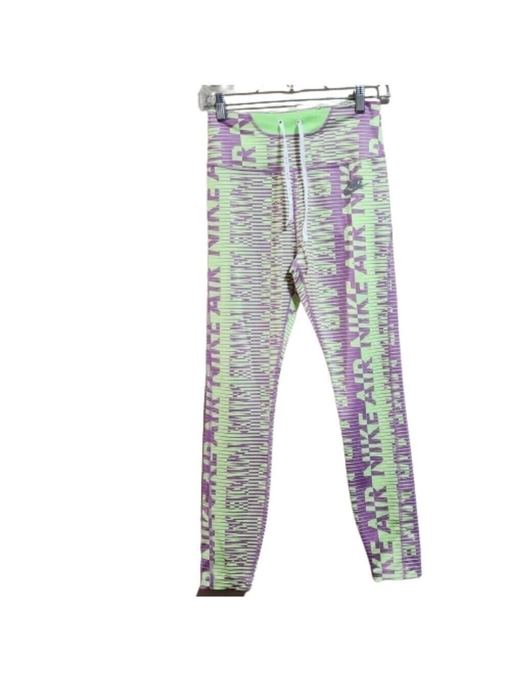 Nike air epic fast outwear high rise tight..neon green & lavender size small